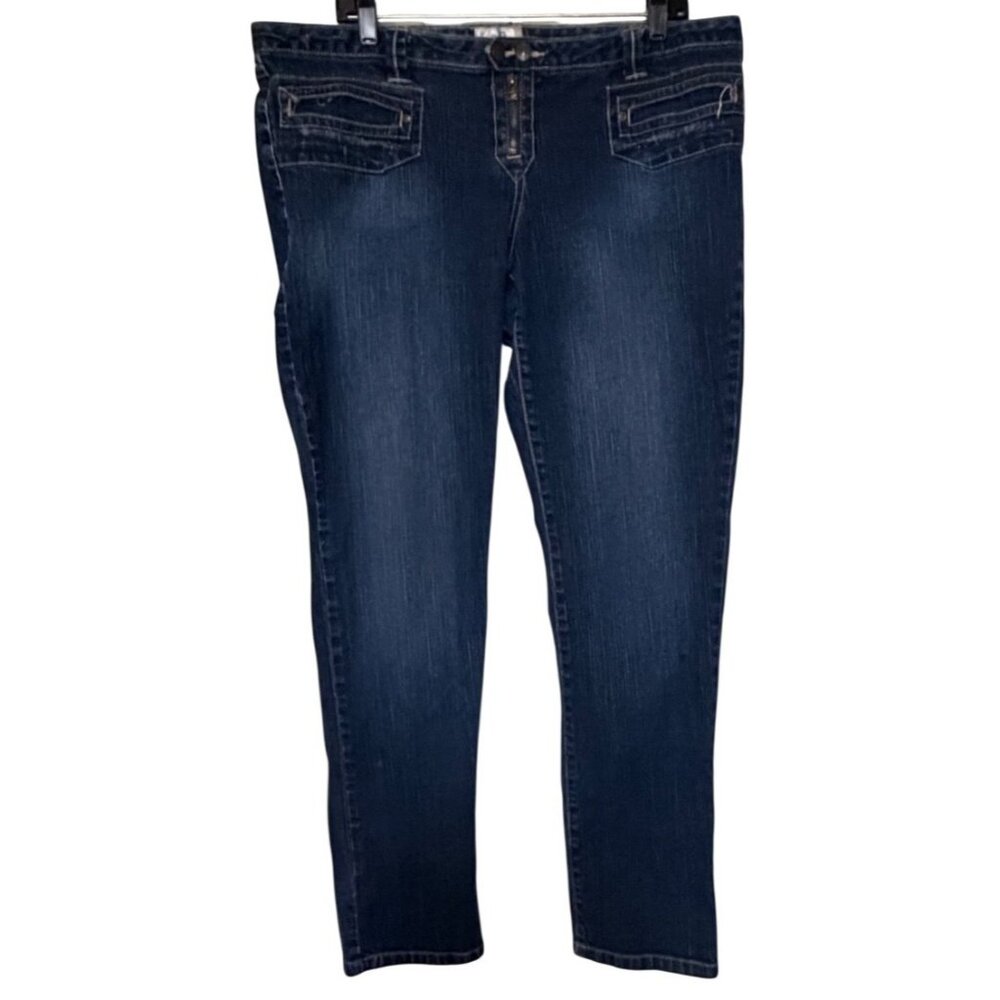 Metro 7 Mid-rise Medium Wash Straight Leg Denim Jeans Women's Size 16